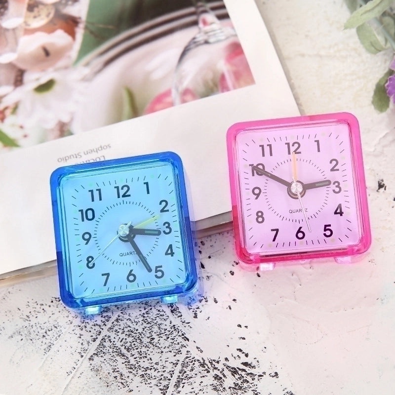 Transparent Square Candy Color Alarm Clock for Students | Home Decor