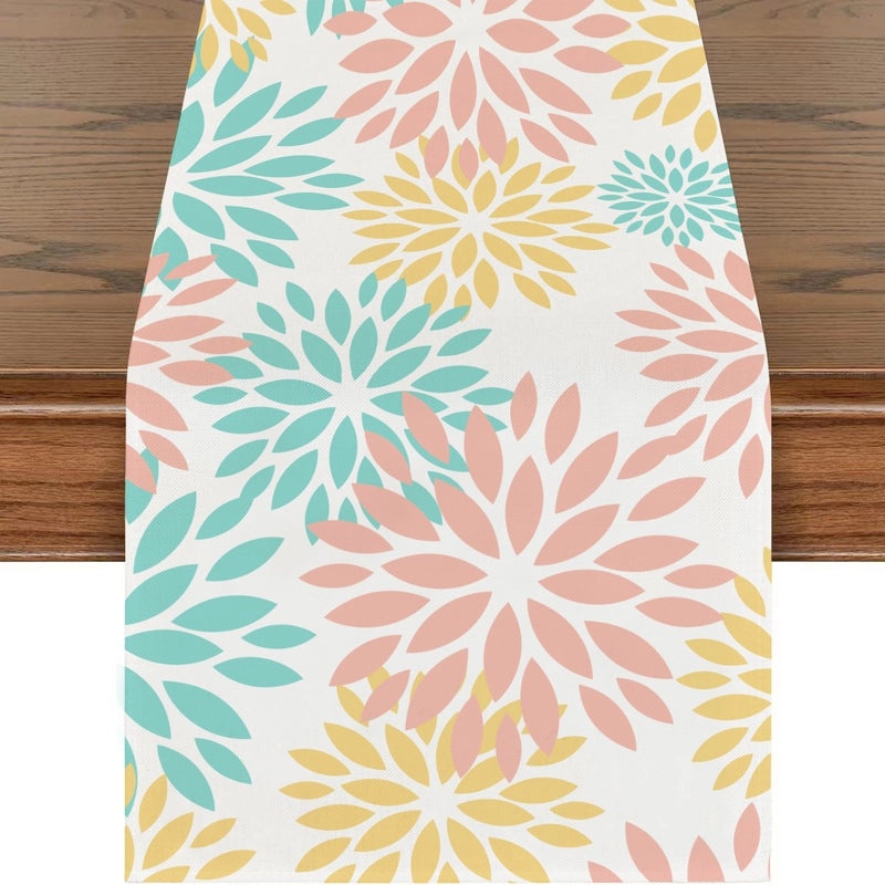 Cute Easter Home Decor Polyester Tablecloth Multicolor Bunny Stripe