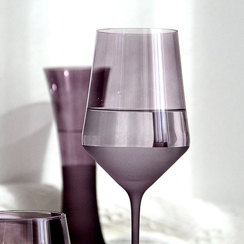 Elegant Purple Crystal Wine Glass Set | Luxury Glassware