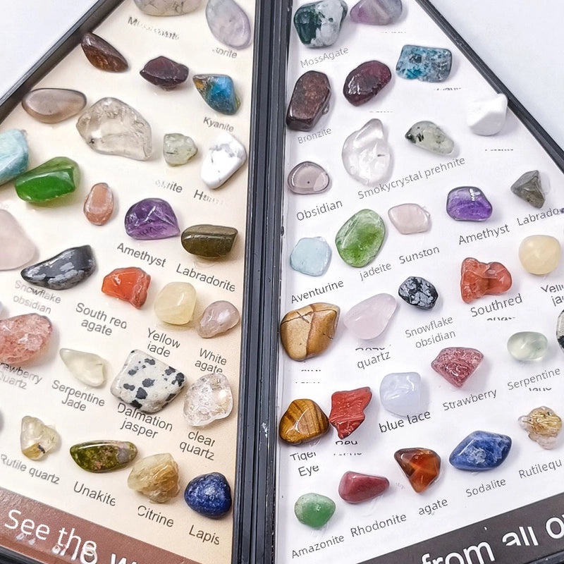 Natural Crystal Agate Gemstone Triangle Set 36 Pieces Mineral Specimens Rock Crystal Christmas Gift|Gemstones & Minerals