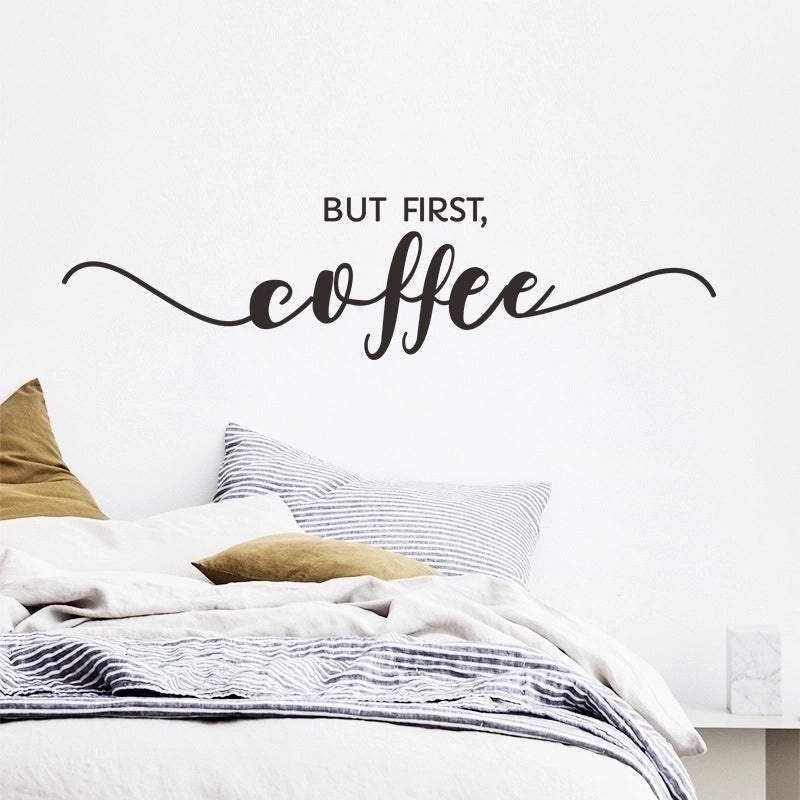 Elegant Black and White English Slogan Wall Decals for Morning Inspiration|Home Decor Wall Stickers