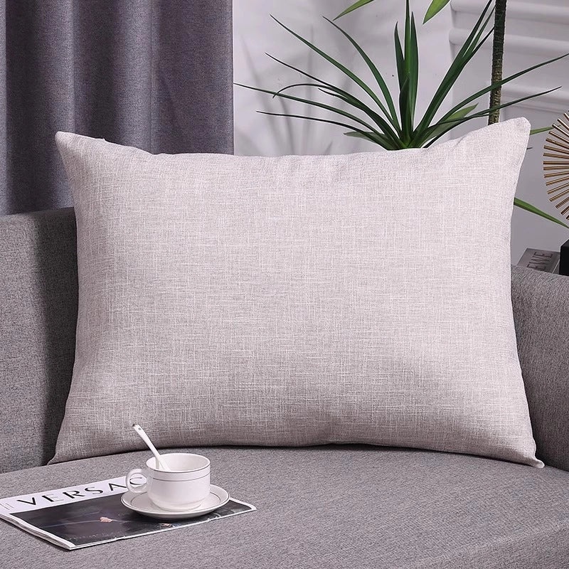 Solid Color Cotton Linen Sofa Cushion Cover Large Back Pillowcase for Living Room Bedside | Home Decor Cushions
