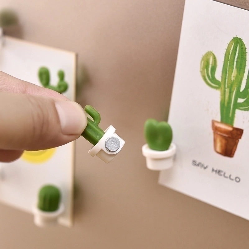Cactus Succulent Magnetic Sticky Notes for Refrigerator 6 Pack Cute Cartoon Message Stickers | Home & Kitchen Accessories