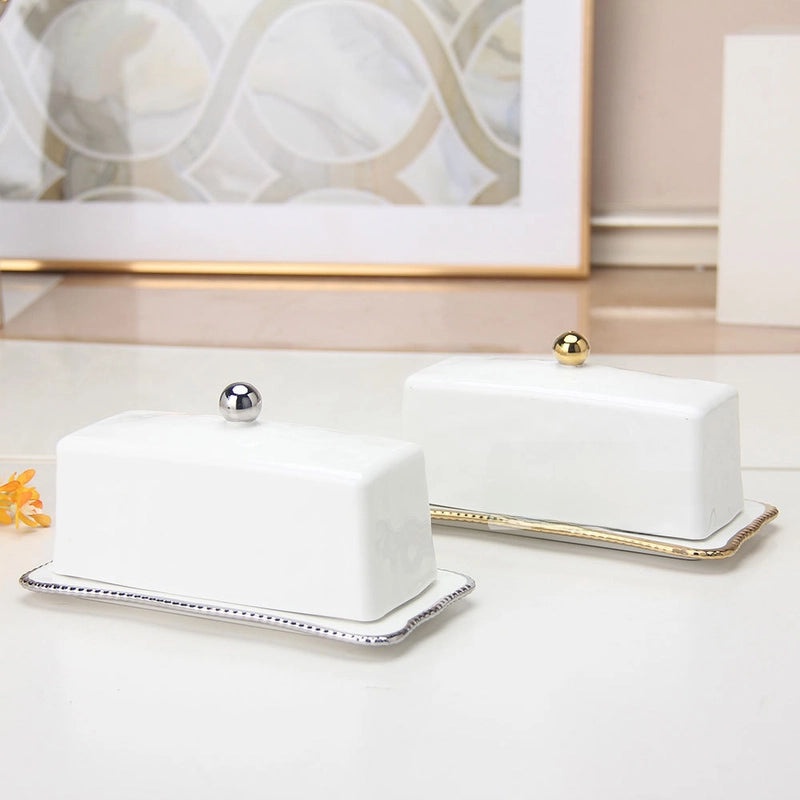 Light Luxury Ceramic Butter Dish with Lid | Kitchen Storage & Organization