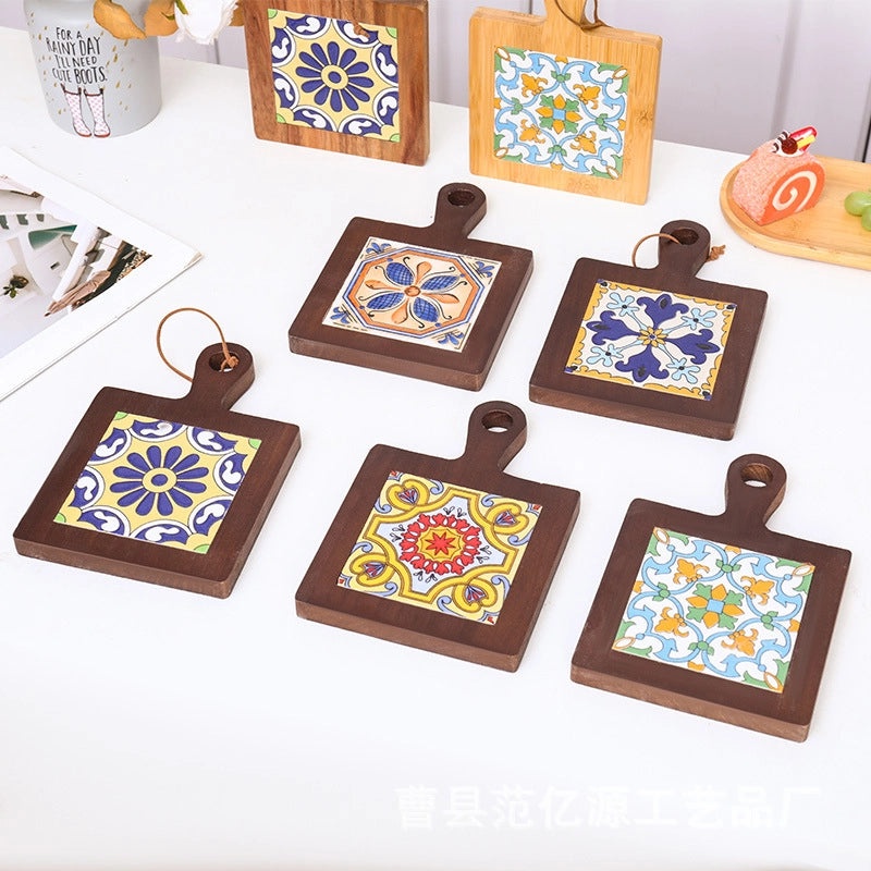 Stylish Geometric Wooden Placemat Single Piece|Home & Kitchen Accessories