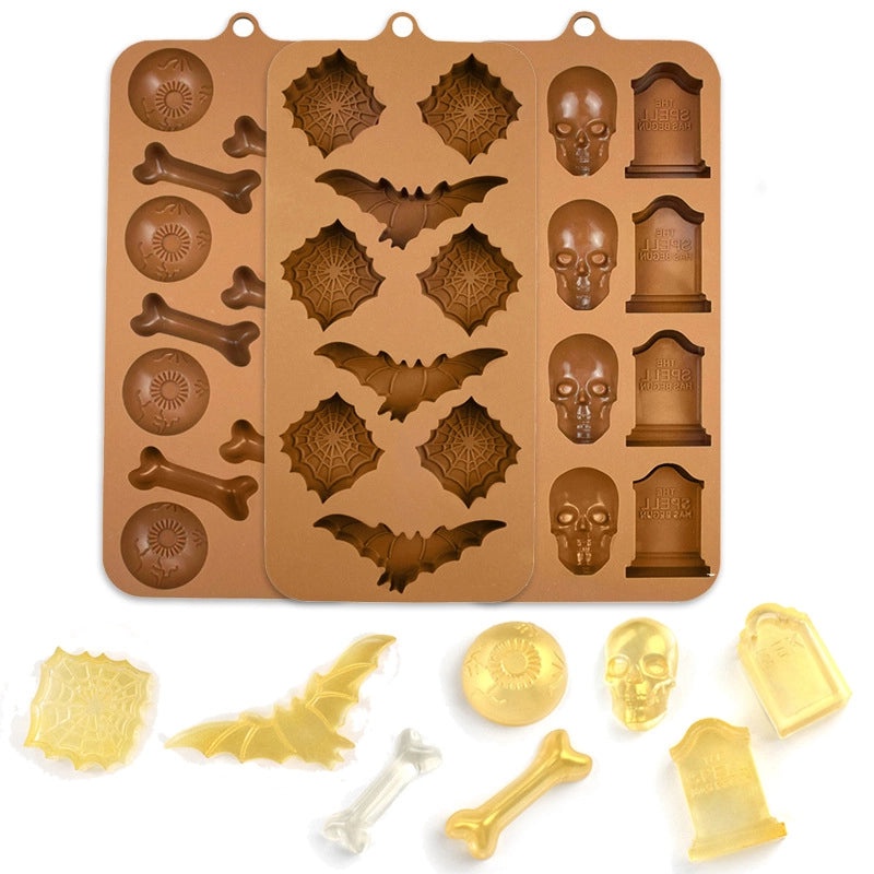 Halloween Pumpkin Wine Bottle Chocolate Mold Soft Candy Dessert Silicone Vampire Teeth Mold | Halloween Baking Molds