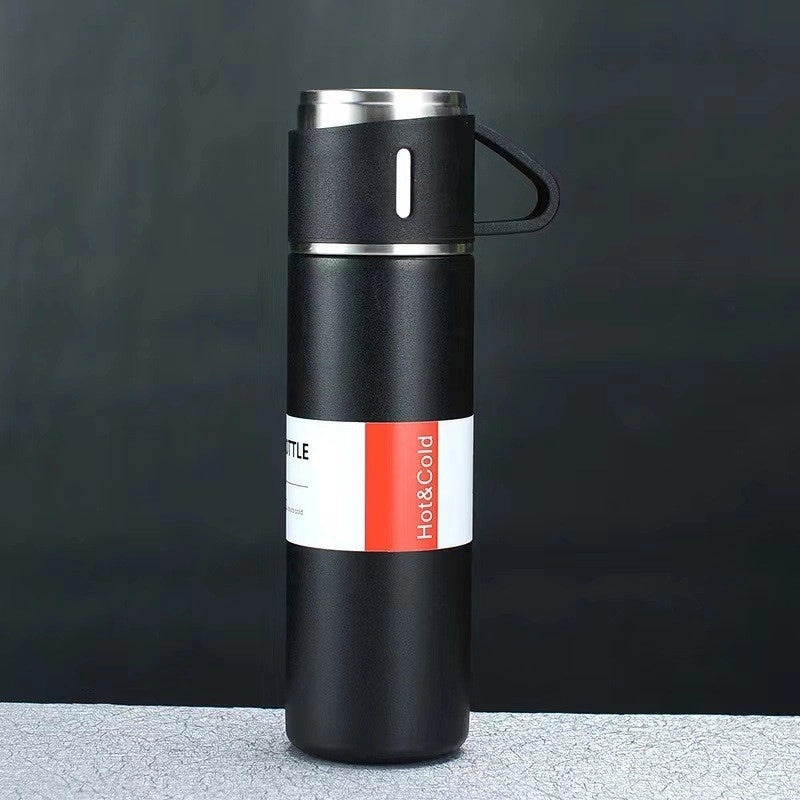 Stainless Steel Thermos Set with Three Lids 500ml for Men Business Tea Gifts with Logo Printing|Drinkware & Tumblers