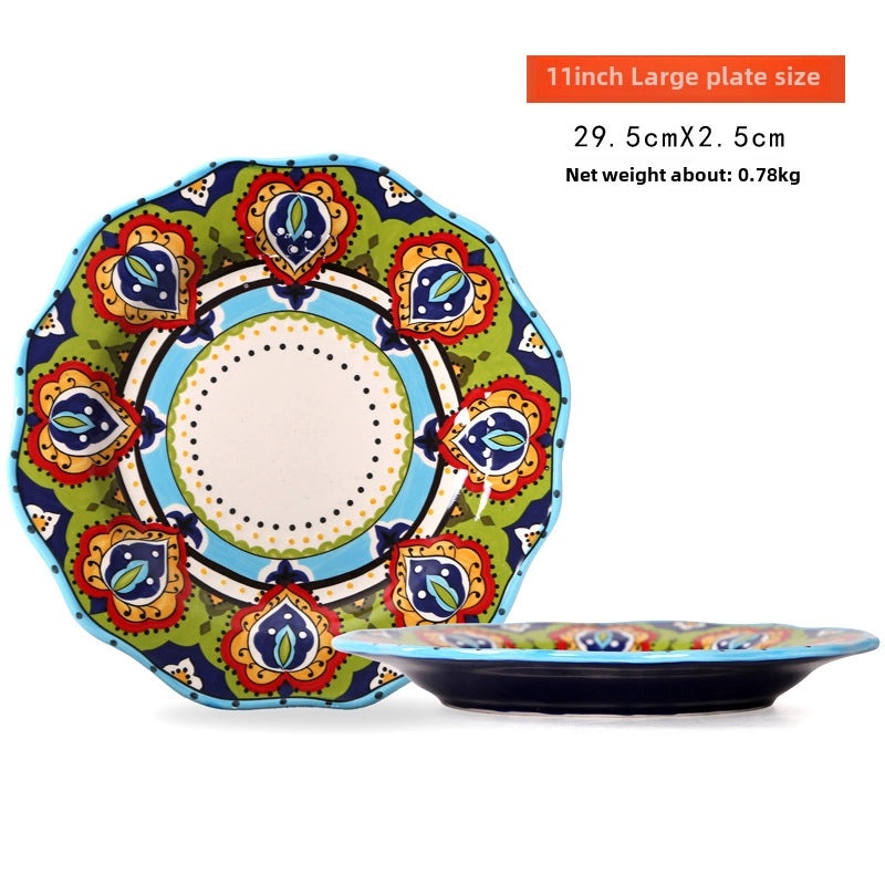 Creative Hand-painted Irregular Ceramic Plate Set | Home & Kitchen Tableware