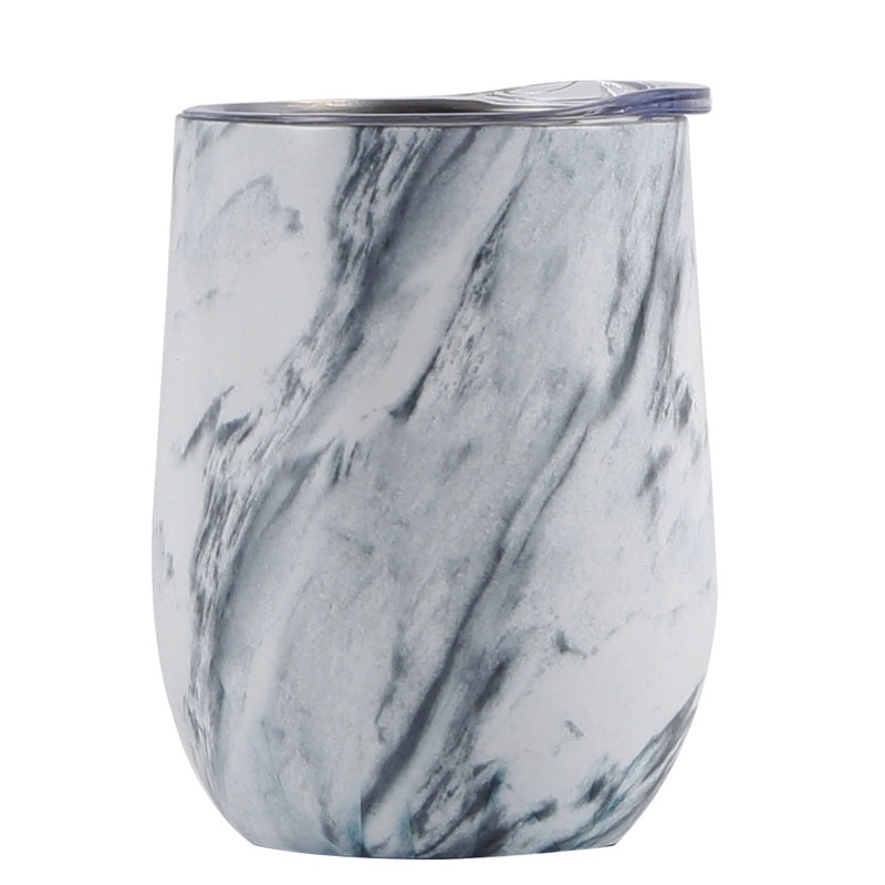 Stylish Stainless Steel Thermos Cup with Stripe and Solid Color Design | Drinkware & Thermoses