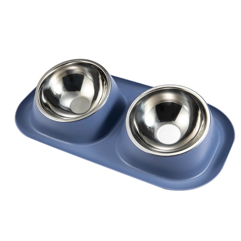 Minimalist Stainless Steel Pet Bowls Solid Color Durable PP Material|Pet Supplies