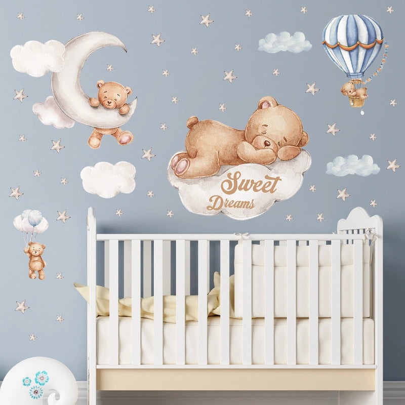 Cartoon Watercolor Animal Wall Stickers for Kids Room Self-adhesive PVC Rabbit Baby Nursery Decor|Kids Room Decor