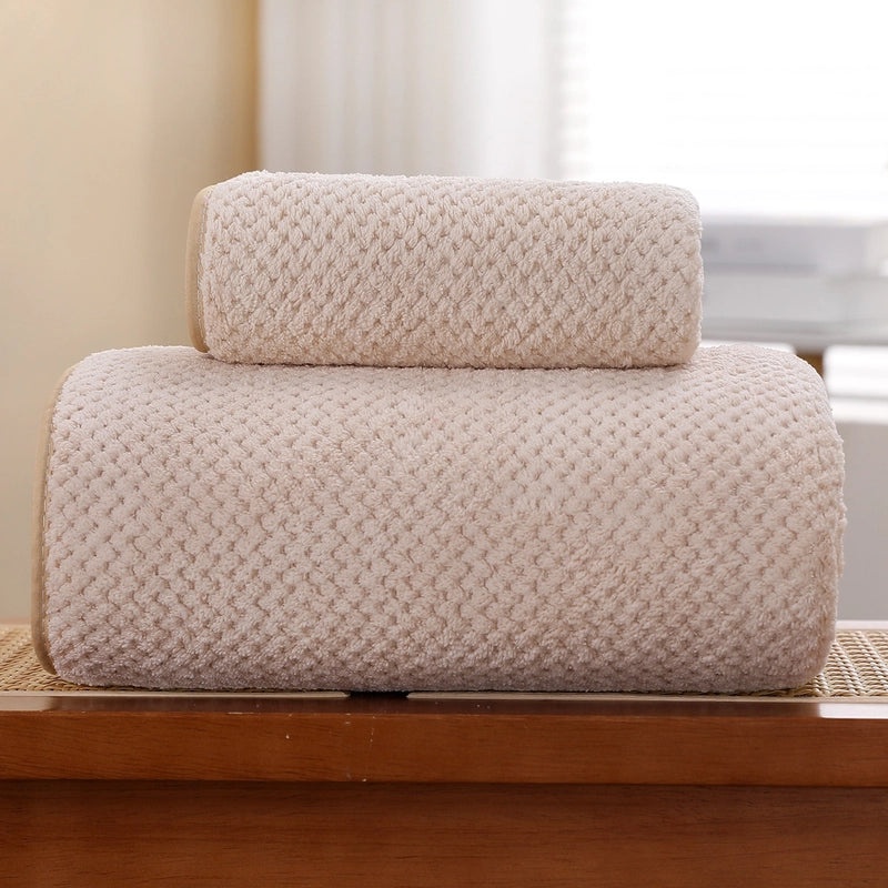 Casual Color Block Daisy Coral Fleece Bath Towels Soft Absorbent Bathroom Towels|Home & Kitchen > Bath > Towels