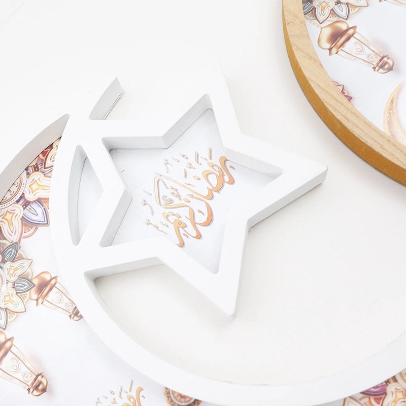 Wooden Star and Moon Ornament Minimalist Classic Design | Home Decor & Accessories