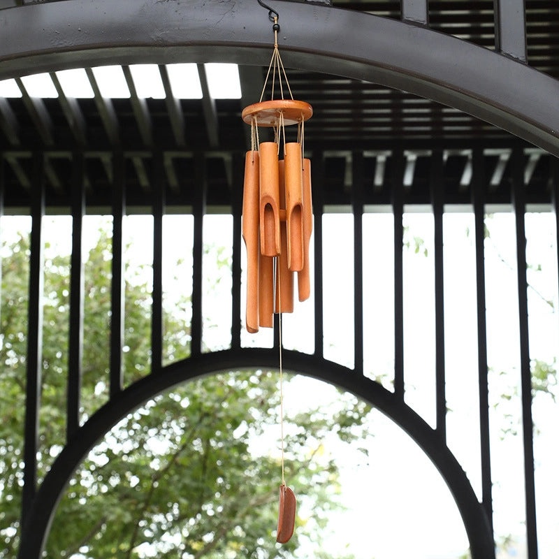 Bamboo Wind Chime Decorative Hanging Ornament Feng Shui Lucky Gift Bamboo Tube Bell | Home Decor