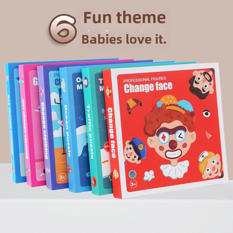 Wooden Magnetic Puzzle for Kids Ages 3-6 | Educational Toy Gift for Boys & Girls | Kindergarten Learning Magnet Set | Children's Dress-Up Toy | W