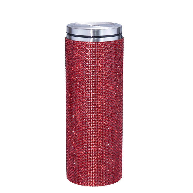 20oz Stainless Steel Straight Diamond Rhinestone Vacuum Straw Coffee Cup | Drinkware & Tumblers