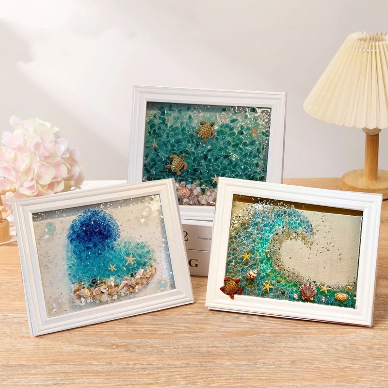 Kids DIY Resin Art Kit Starfish Seahorse Ocean Wave Craft Set|Kids Creative Craft Kits