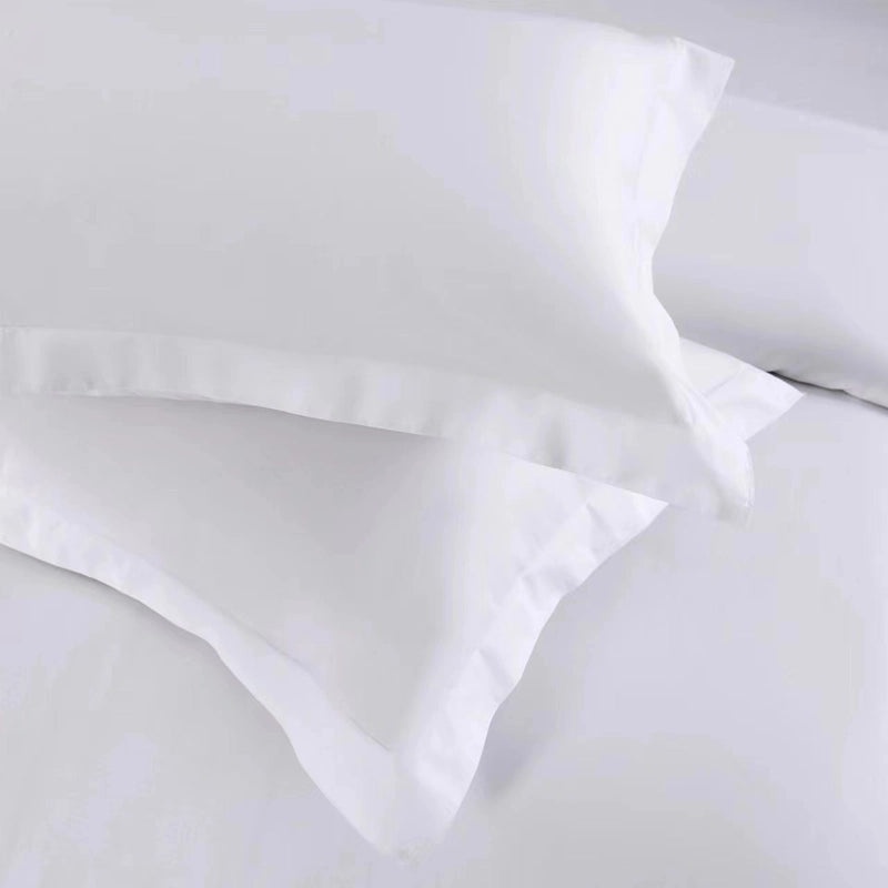 Pure Cotton Hotel Bedding Set Four-piece White Satin Quilt Cover Sheet Pillowcase | Home Textiles