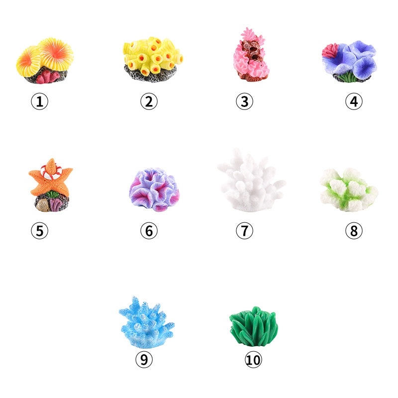 Adorable Marine-Themed Cartoon Coral Resin Figurines for Home Decor|Home Decor & Ornaments