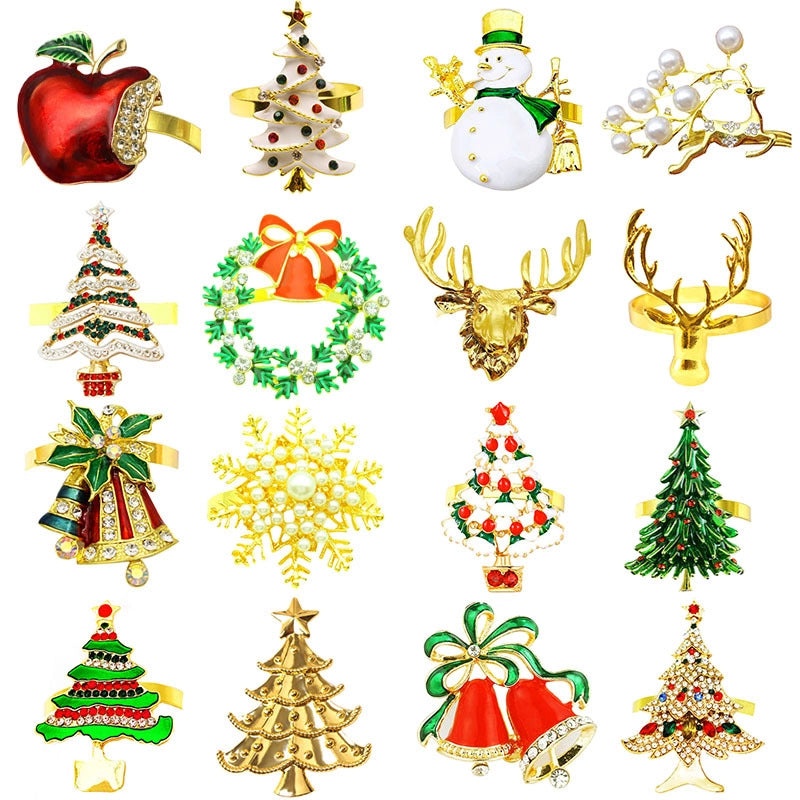Christmas Cartoon Santa Claus Alloy Napkin Ring Casual Elegant Holiday Table Decor | Holiday Tableware