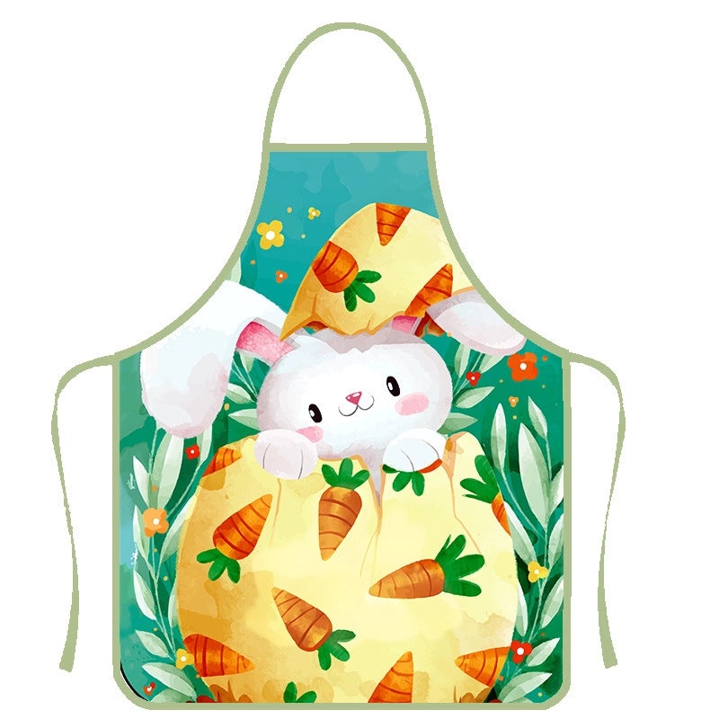 Cartoon Style Minimalist Polyester Apron with Heat Resistant Gloves|Kitchen Accessories