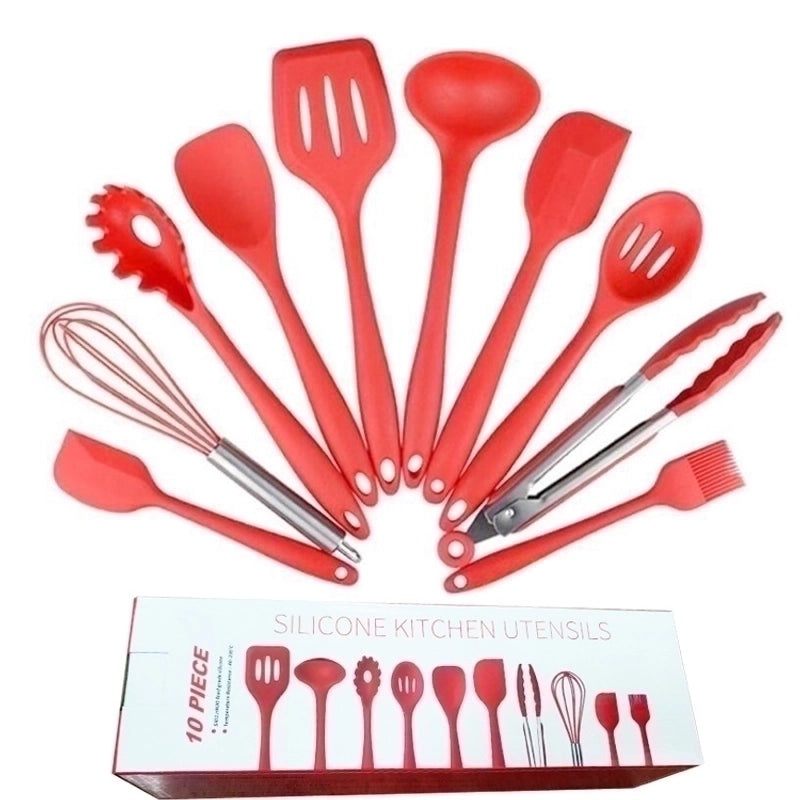 Minimalist Solid Color Silicone BBQ Spatula Set | Kitchen Tools & Accessories
