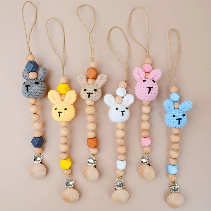Adorable Rabbit Shaped Wooden Yarn Baby Accessory|Baby Accessories & Teething Toys