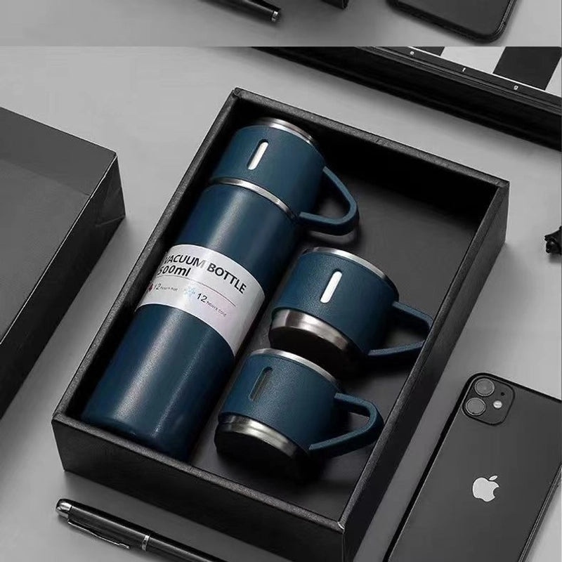 Stainless Steel Water Bottles Set, Solid Color, Casual Design | Drinkware & Hydration Accessories