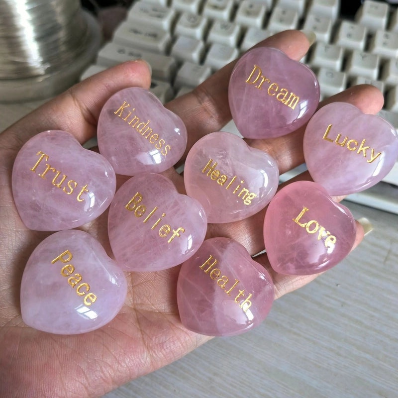 Minimalist Heart-Shaped Rose Quartz Crystal Decor | Home Decor