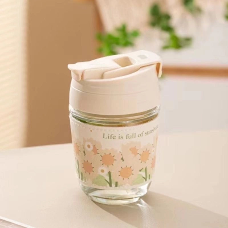 Chinoiserie Style Solid Color Glass Water Bottle 500ml | Drinkware & Water Bottles