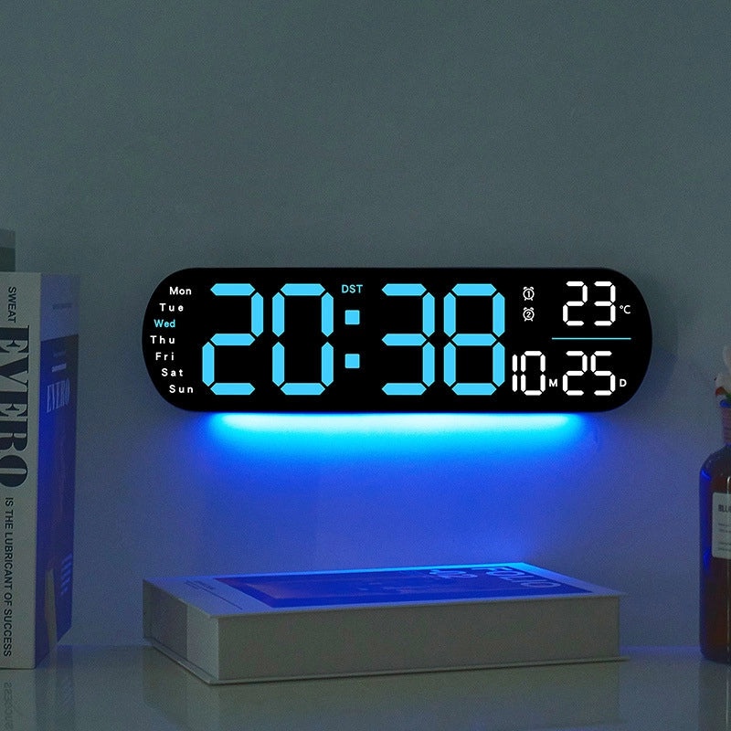 Creative Multi-Function LED Digital Wall Clock Large Screen Alarm Clock for Living Room Timing 5502|Home Decor Clocks