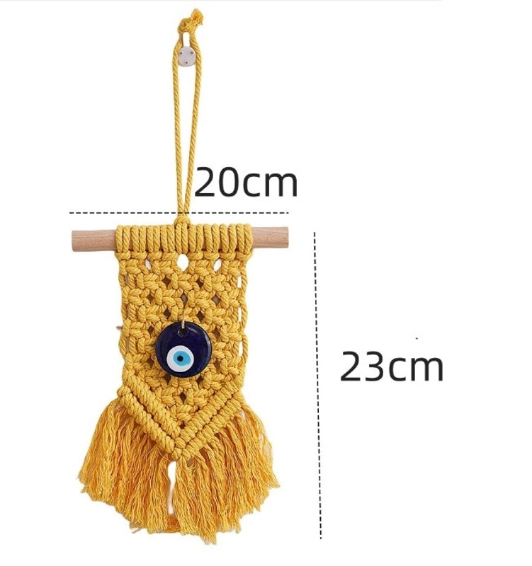 Casual Solid Color Cotton Rope Eye Pendant Wall Hanging Tapestry Art | Home Decor & Wall Art