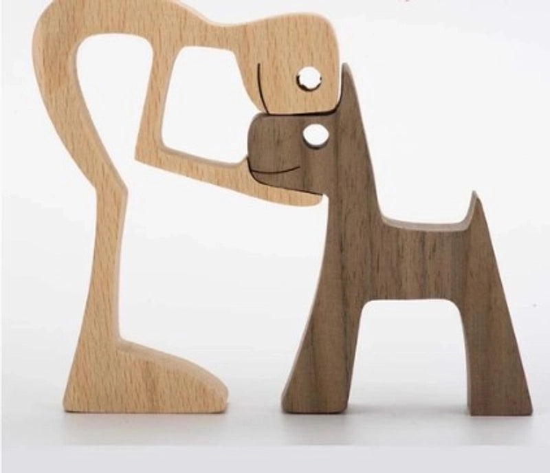 Rustic Wooden Dog Ornaments for Home Decor|Home Decor & Ornaments