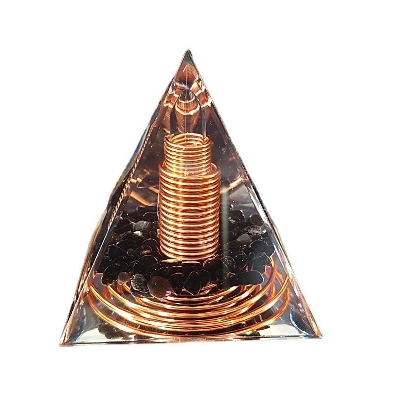 Retro Minimalist Pyramid Resin Crystal Ornament | Home Decor Accessories