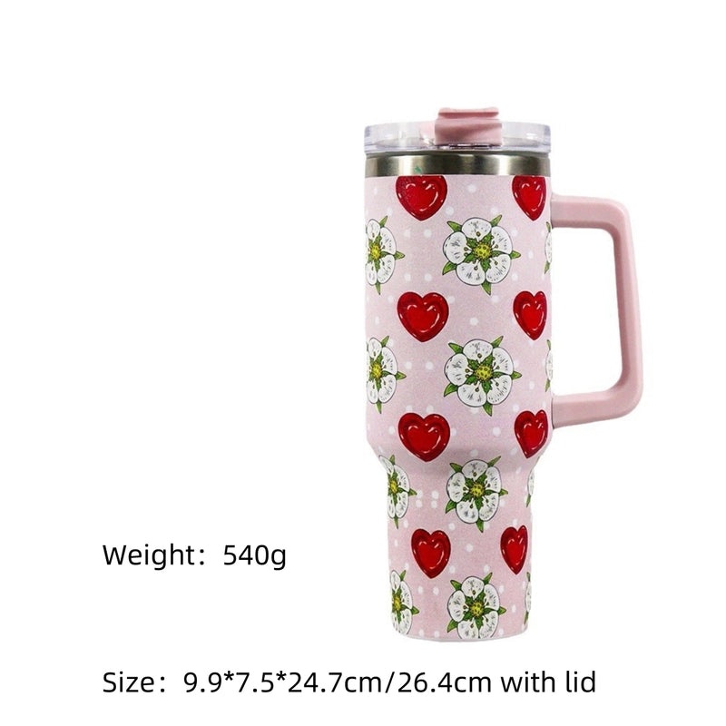 20 Pieces Red Heart and Flower Design Stainless Steel Thermos Cups | Drinkware & Thermoses