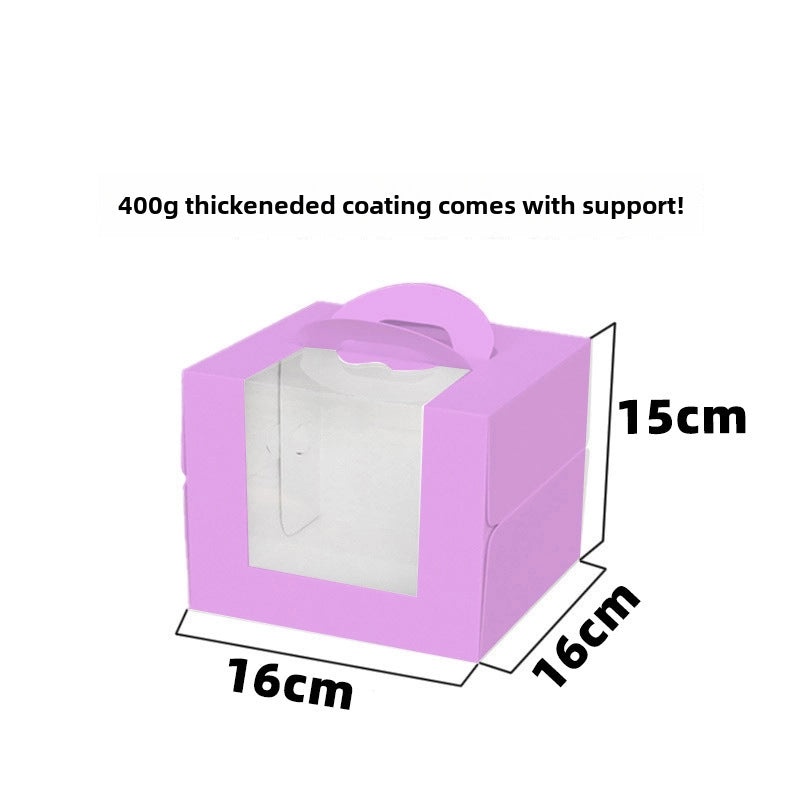 Transparent Window Birthday Cake Box 8 Inch Portable Dessert Packaging | Cake Boxes & Packaging