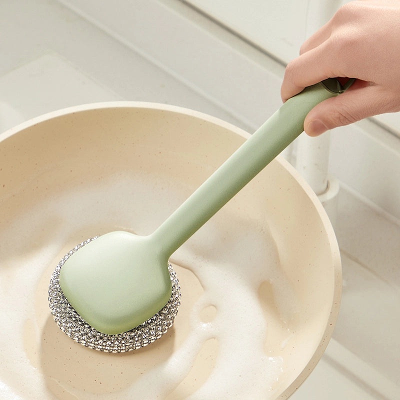 Elegant Solid Color PP Wok Brush for Home Cleaning | Kitchen & Household Supplies