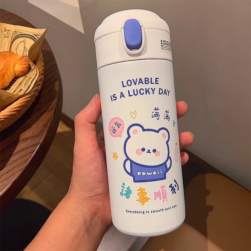 Adorable Cartoon Stainless Steel Vacuum Flask 1 Pc | Drinkware & Thermos Cups
