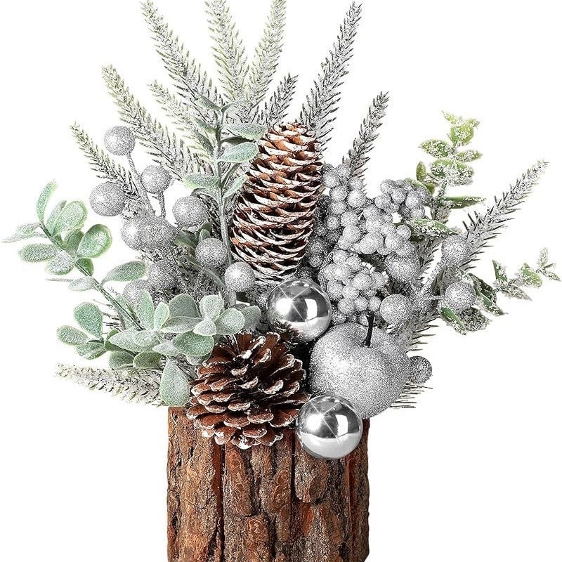 Mini Christmas Tree Desktop Decoration with PE Bark Pot | Home Decor