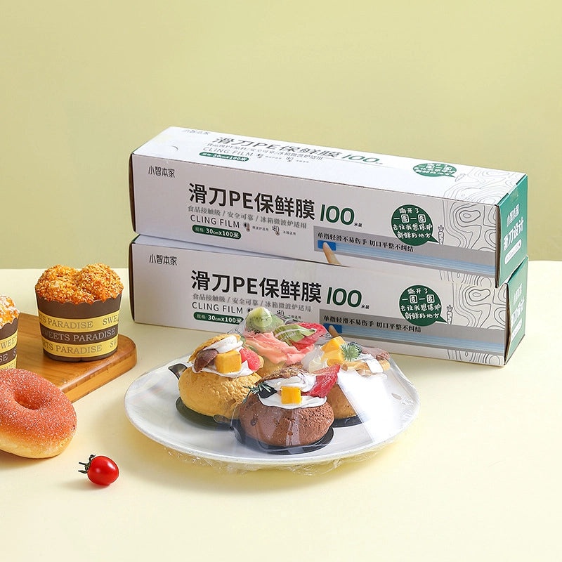 Household Sliding Plastic Wrap Cutter Thick PE Film Knife for Kitchen Fruit Vegetable Food Cover|Kitchen Tools & Gadgets