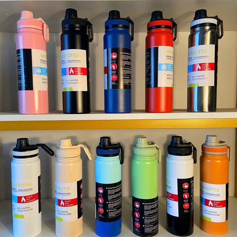 Casual Stainless Steel 304 Thermos Cup with Letter Design 201 Grade | Drinkware & Thermos Bottles