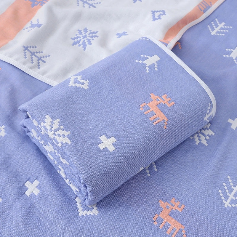 Soft Cotton Gauze Baby Bath Towel 110x110cm Wrap Jacquard Quilt Spring Summer|Baby Bath Towels & Quilts