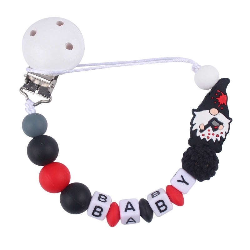 Christmas Baby Accessories Cute Santa Claus Silicone Beech Wood Teether | Baby Teethers & Pacifiers