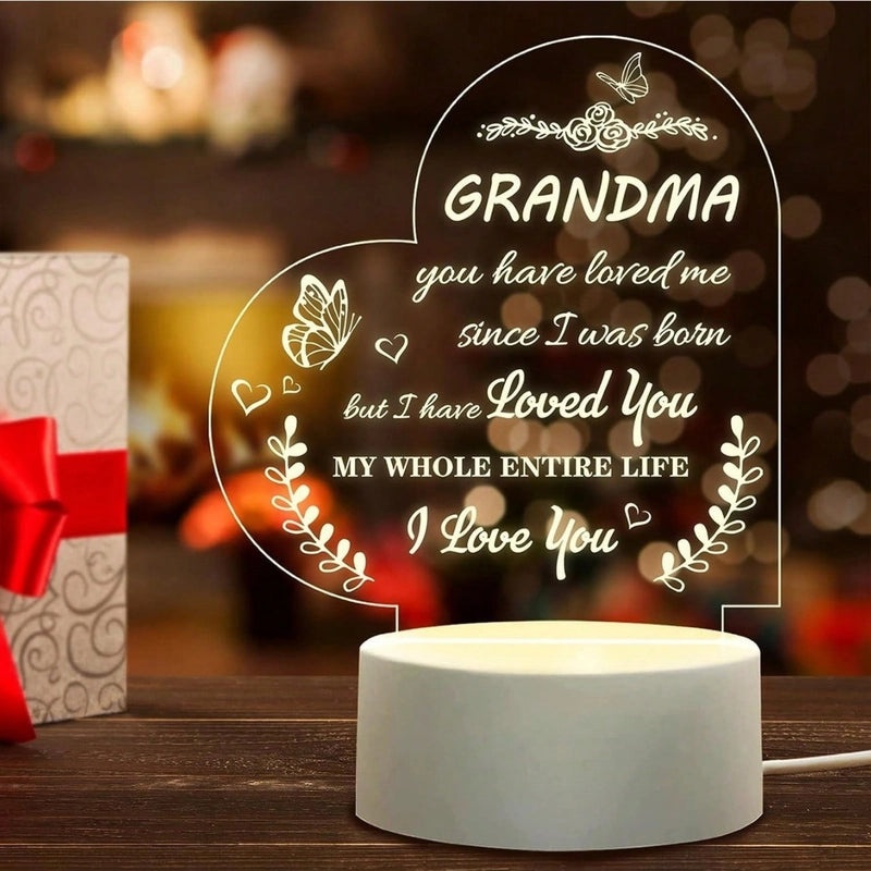 Modern Letter Heart Shape Acrylic Night Light | Home Decor & Lighting Accessories