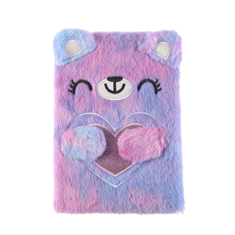 Red Heart Bear Plush Notebook Cute Learning Journal|Stationery & Office Supplies