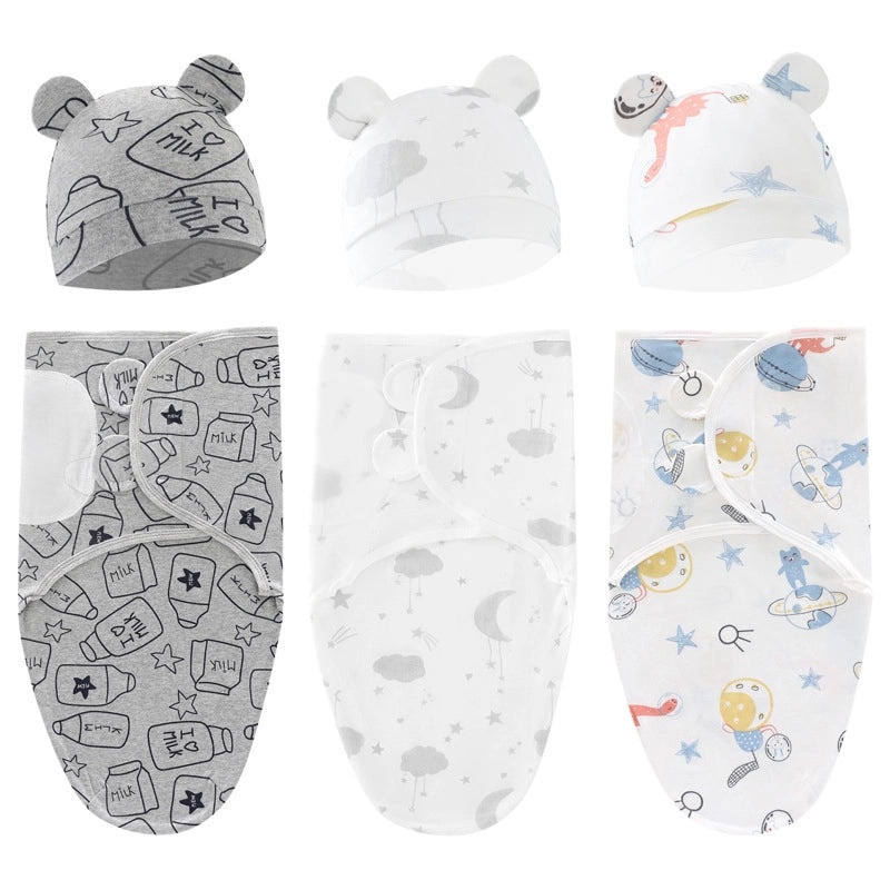 Newborn Baby Spring Sleeping Bag and Hat Set Soft Silkworm Fabric for Delivery Room 8304|Baby Clothing & Accessories