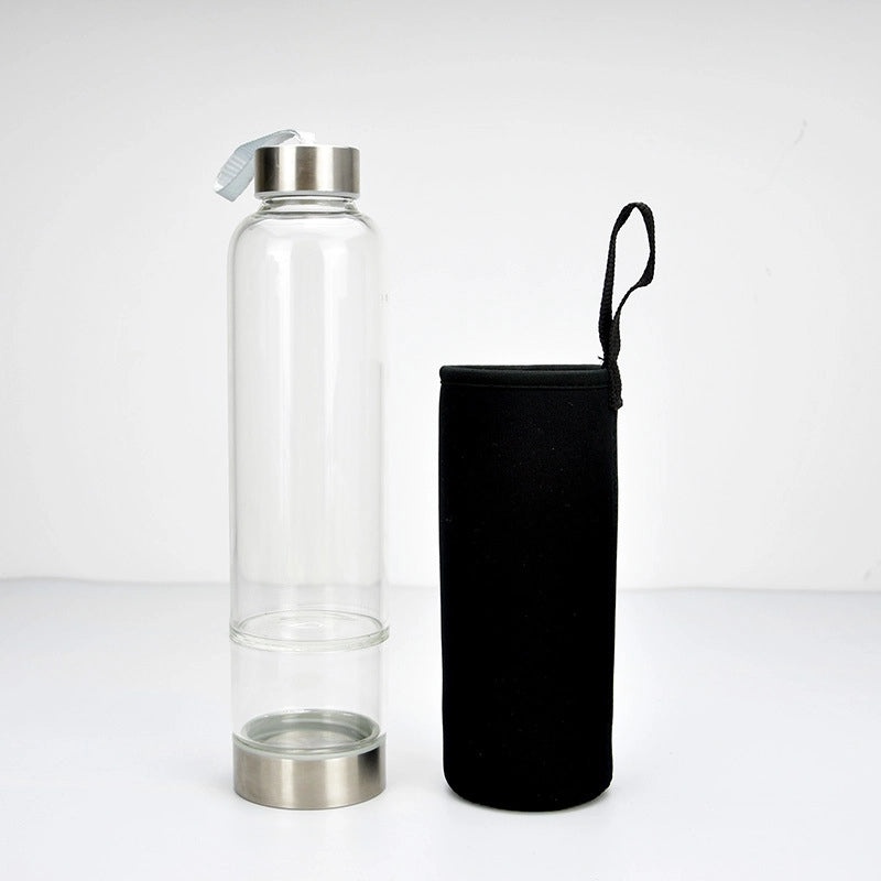Vintage Single Glass Water Bottle Solid Color | Home & Kitchen Accessories