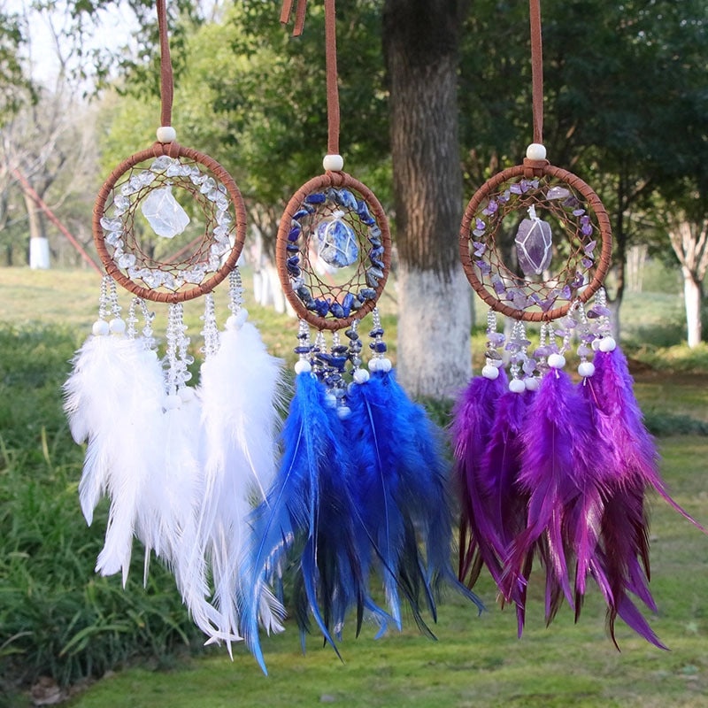 Elegant Round Faux Crystal Dreamcatcher for Car Interior | Car Accessories