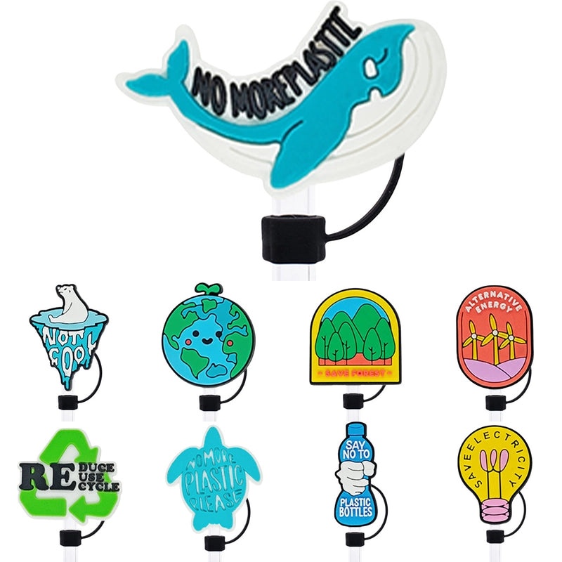 Adorable Alphabet Silicone Straw Caps 10 Pieces/Set|Drinkware Accessories