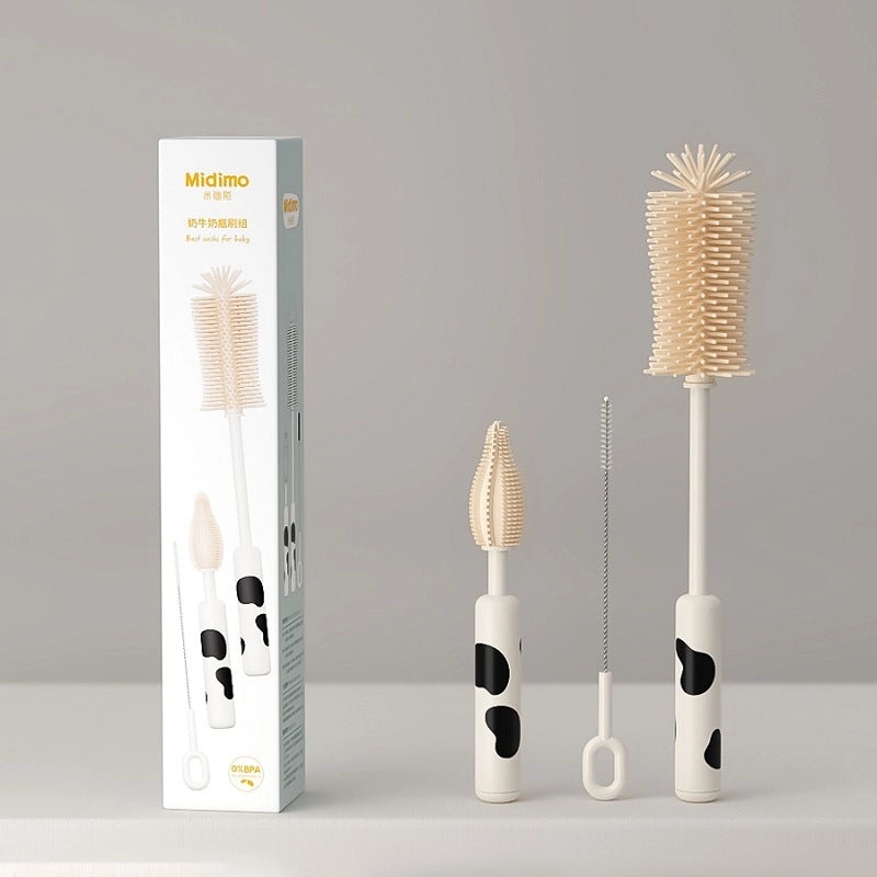 Portable Silicone Baby Bottle Brush Set with Drain Rack | Baby & Child Care Accessories